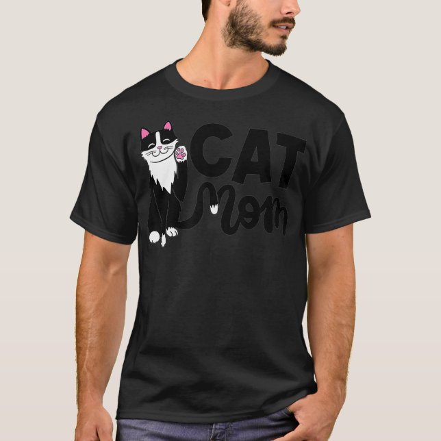 T-shirt Cat Mama Tshirt, Cute Womens Cat, Cat Lover (Devant)