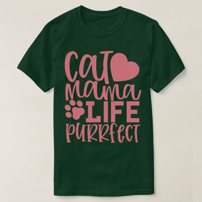 T-shirt Cat Mama Vie Objet Funny Cat Maman Citation (Design devant)