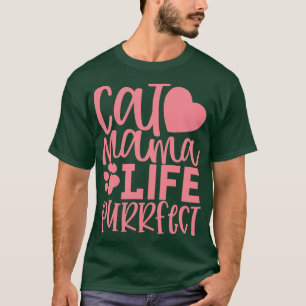 T-shirt Cat Mama Vie Objet Funny Cat Maman Citation