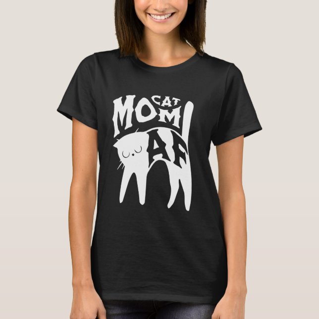 T-shirt Cat Maman AF Funny Feline Fur Maman Amoureux des a (Devant)