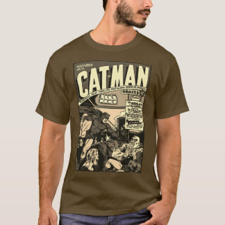 T-Shirt CAT-MAN Comics (monochrome) des années 194