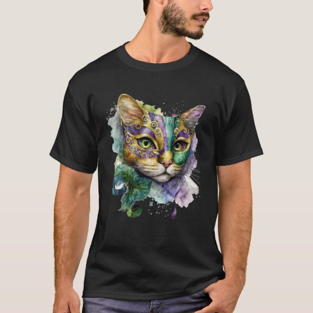 T-shirt Cat Mardi Gras Happy Mardi Gras Carnival Cat  Kitt (Devant)