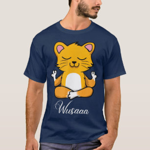 T-shirt Cat méditation tournesol Breathe Deep wusaaa calme