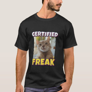 T-shirt Cat Mème Certifié Freak Eat Cement Cursed Cat Cat
