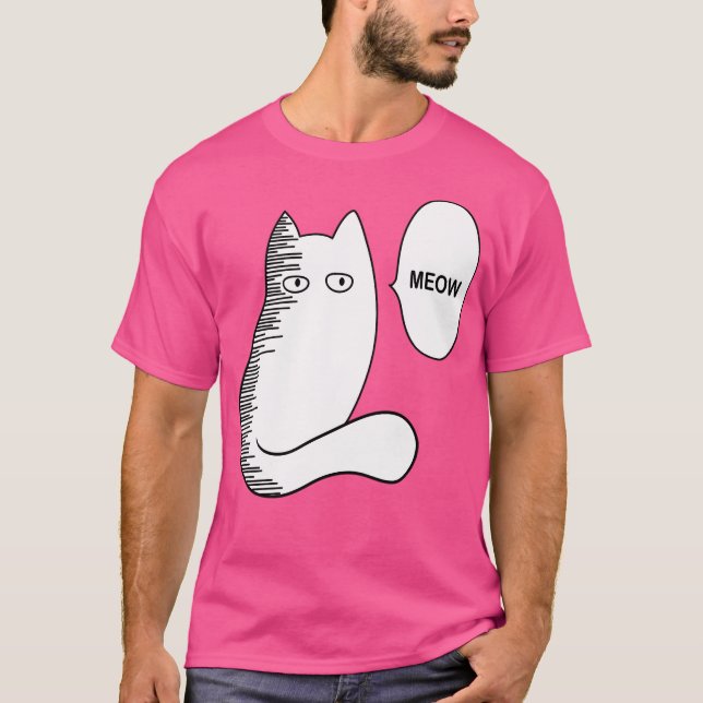 T-shirt Cat Meow Funny Saitama meme (Devant)