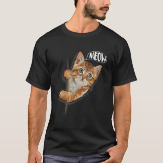 T-shirt Cat  Meow Kitty  Cats Mom And Cat Dad Pet