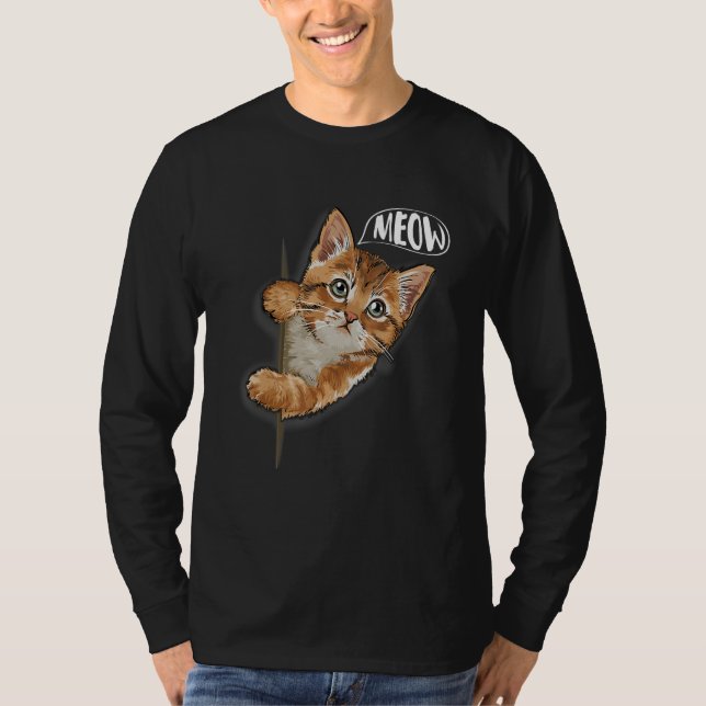 T-shirt Cat  Meow Kitty  Cats Mom And Cat Dad Pet (Devant)