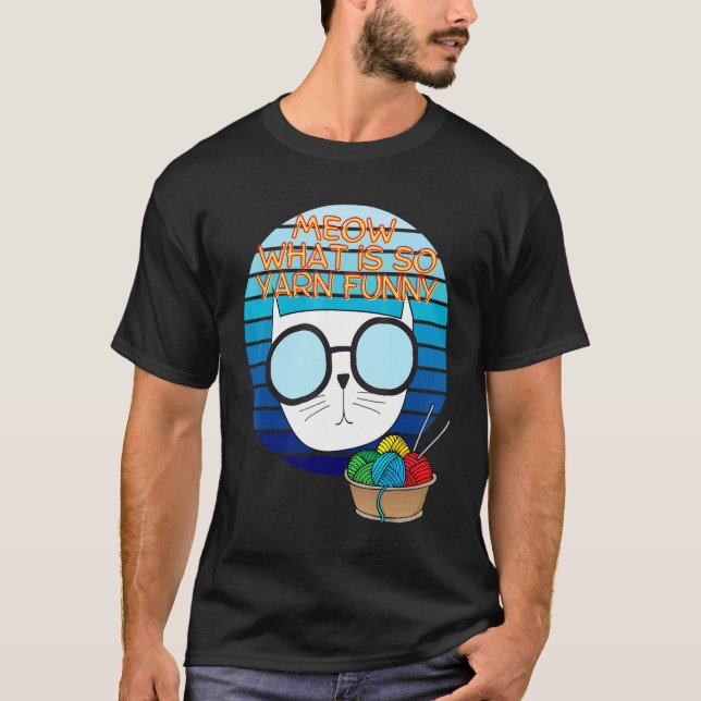 T-shirt Cat Meow Kitty Rétro Knitter Pour Knitters (Devant)