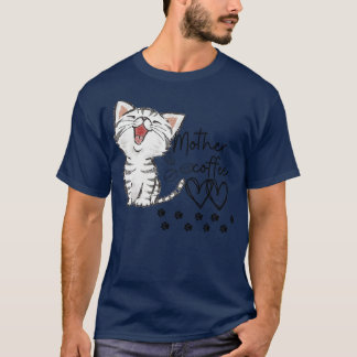 T-shirt Cat mère café amant sticker 3