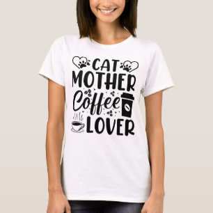 T-shirt Cat Mère Lover café