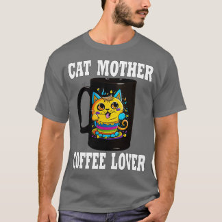 T-shirt Cat Mère Lover café 137