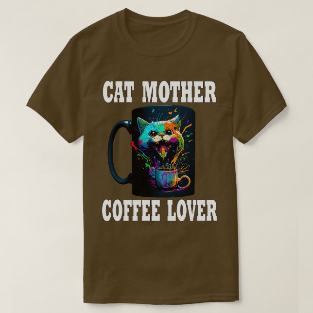 T-shirt Cat Mère Lover café 151 (Design devant)
