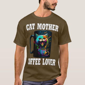 T-shirt Cat Mère Lover café 151