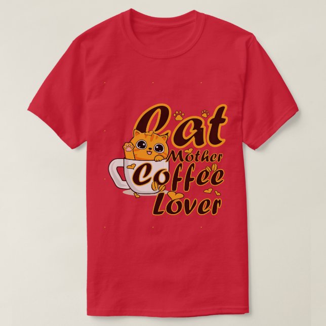 T-shirt Cat Mère Lover café 317 (Design devant)