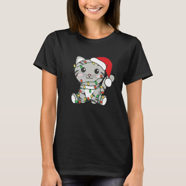 T-shirt Cat Merry Christmas Winter Animals Cats Christmas  (Devant)