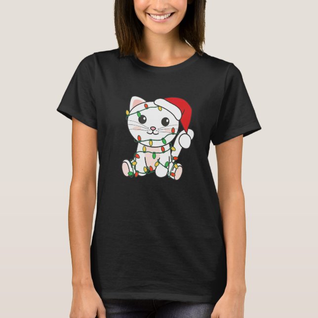 T-shirt Cat Merry Christmas Winter Animals Cats Christmas  (Devant)