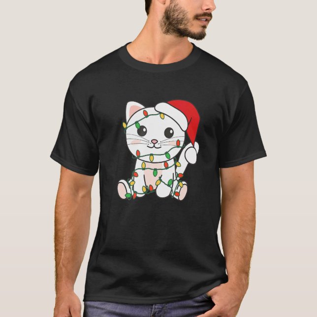T-shirt Cat Merry Christmas Winter Animals Cats Christmas  (Devant)