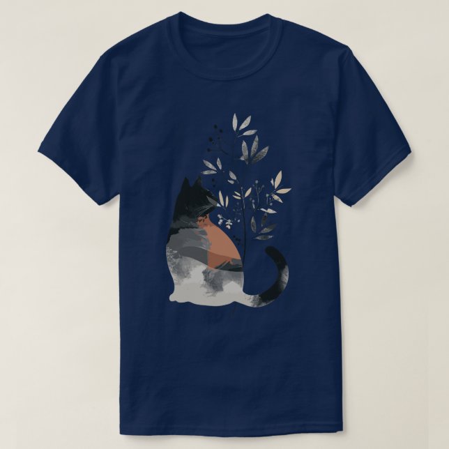 T-shirt Cat mignonne en blanc illustration animal adorable (Design devant)