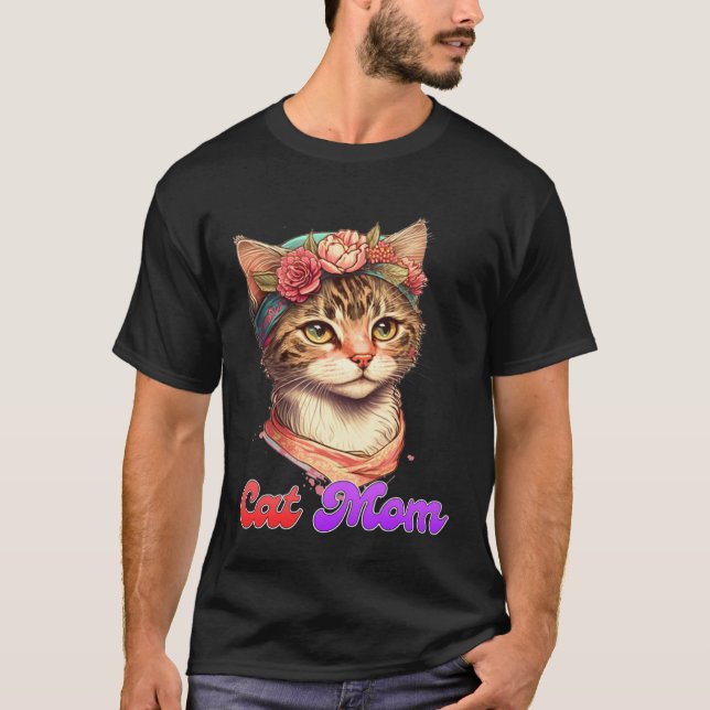 T-shirt Cat Mom Mama Kitty Kitten  Mommy Mother s Day  1 (Devant)