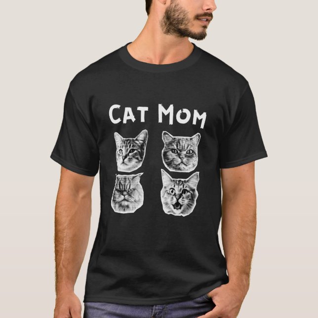 T-shirt Cat Mom Retro (Devant)
