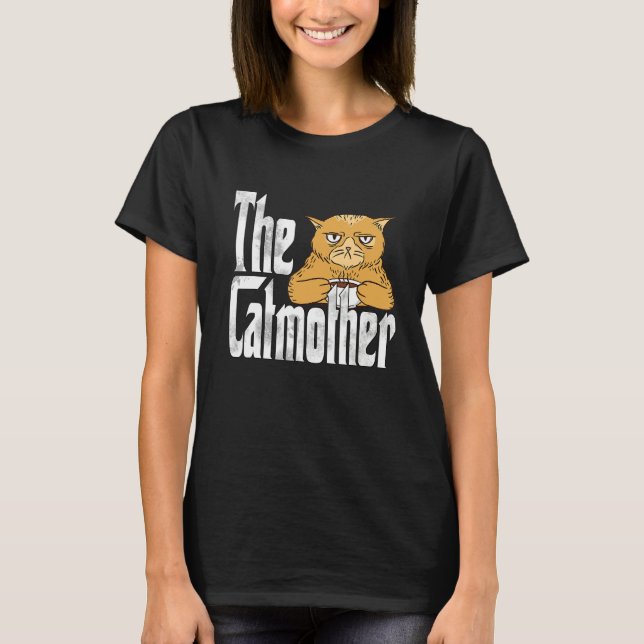 T-shirt Cat Mom The Catmother Crazy Coffee Cat Mother Kitt (Devant)
