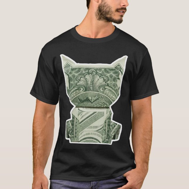 T-shirt Cat Money Origami Cash (Devant)