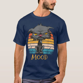 T-shirt Cat Mood Funny Bored Cat Kitten Cat Lovers Retro A