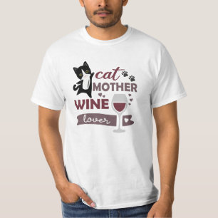 T-shirt Cat Mother Wover Cats Red Wine Black