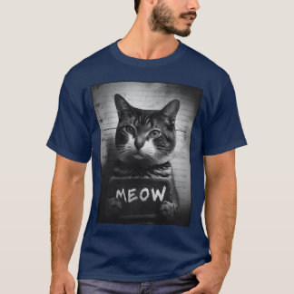 T-shirt Cat Mugshot Meow