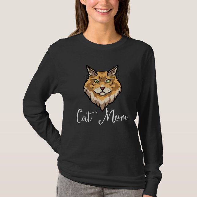 T-shirt Cat Mum Love r  Cute Maine Coon Kitty (Devant)