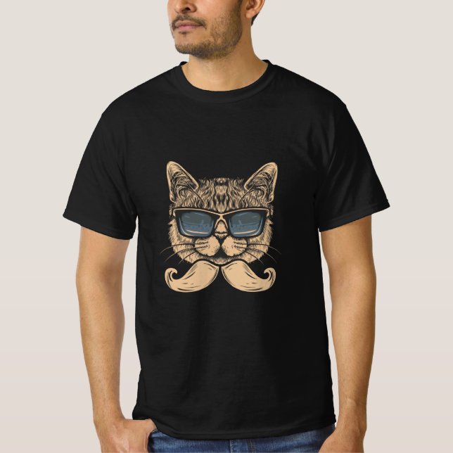 T-shirt Cat mustache (Devant)
