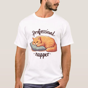 T-shirt Cat Napper Professionnel Cat Funny Lazy Cat Graphi