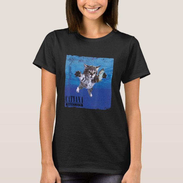 T-shirt Cat Nevermind Kitten Meow Parody Funny Cat Animal  (Devant)