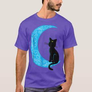 T-shirt Cat noir Crescent Lune marin maman