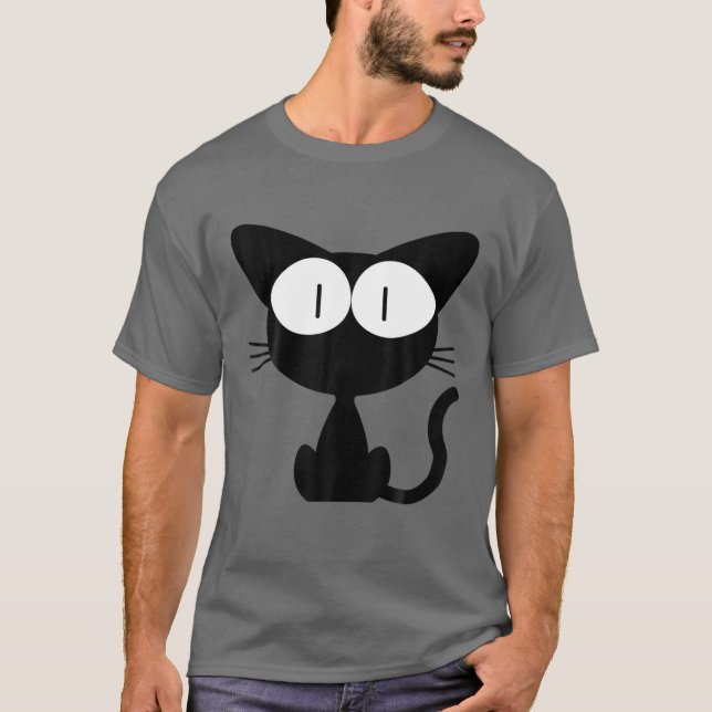 T-shirt Cat noir Kitten Cartoon mou (Devant)