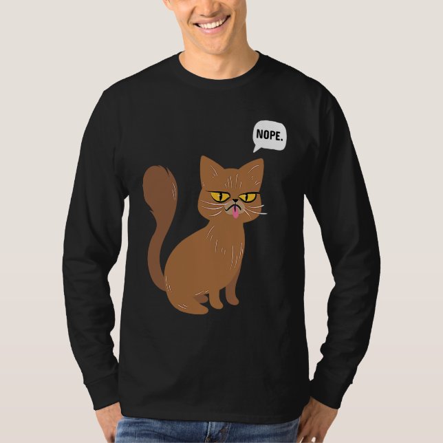 T-shirt Cat Nope Statement  Graphic (Devant)