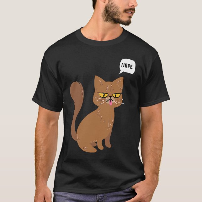 T-shirt Cat Nope Statement  Graphic (Devant)