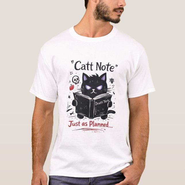 T-shirt Cat Note – Just as Planned Cat Parody (Devant)