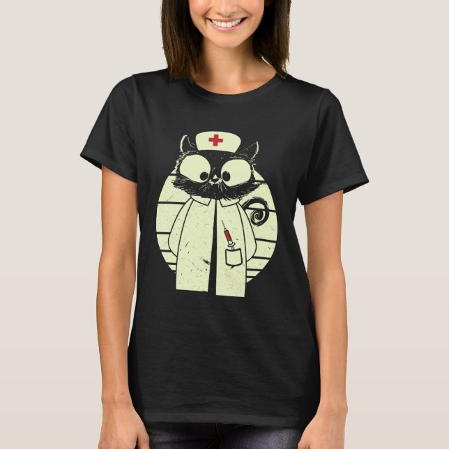 T-shirt Cat Nurse Cat Caregiver Disguise (Devant)