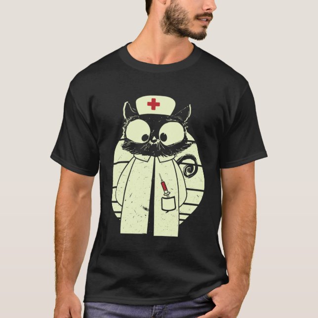 T-shirt Cat Nurse Cat Caregiver Disguise (Devant)