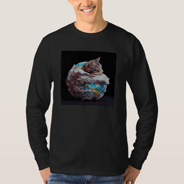 T-shirt Cat Nursing Planet (Devant)