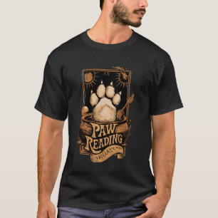 T-shirt Cat Paw Lecture Carte Tarot Crescent Lune Sorcière