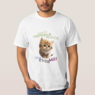 T-shirt Cat Pet Cuttest Trouble Maker Cute Adorable Funny
