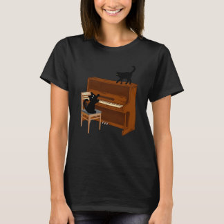 T-shirt Cat Piano Music
