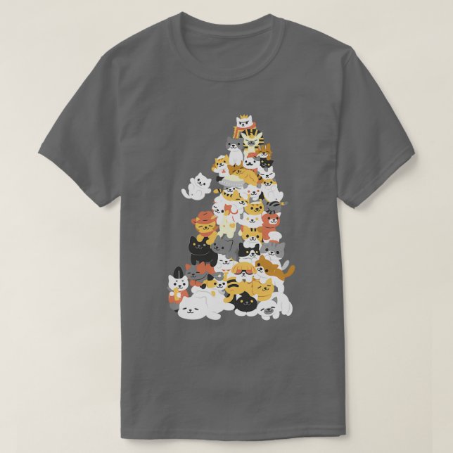 T-shirt cat pile  (Design devant)