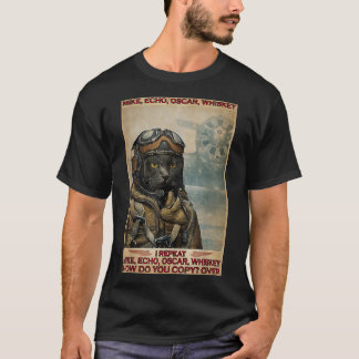 T-shirt Cat Pilot Mike Echo Oscar Whisky How Do You