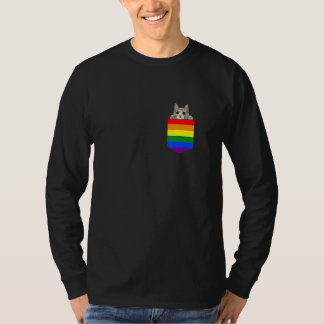 T-shirt Cat Pocket Lgb Q Rainbow Flag Gay Pride