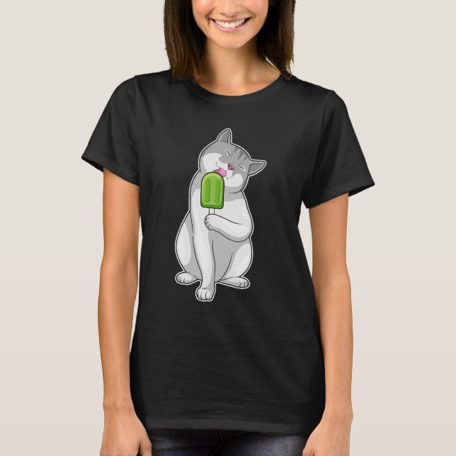 T-shirt Cat Popsicle (Devant)