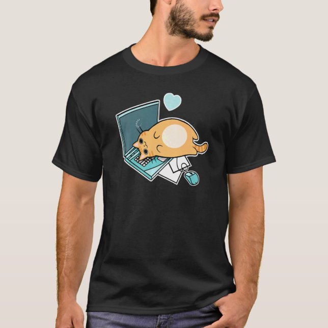 T-shirt Cat pour ordinateur portable Ca Cute (Devant)