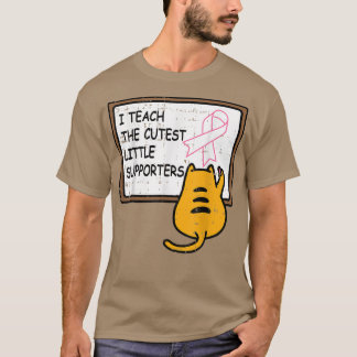 T-shirt Cat Prek Enseignant Rose Cute Cancer du sein Sensi